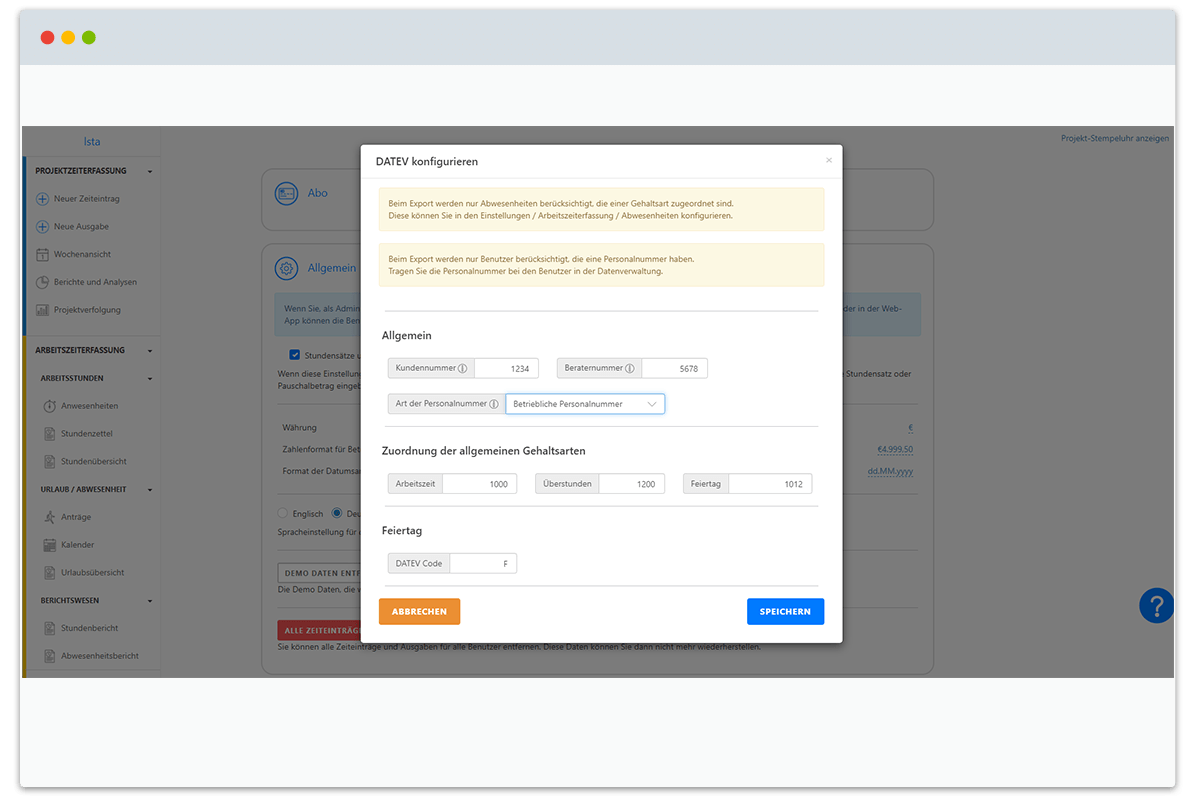 In Schritten Datev Mit Timetrack Konfigurieren Timetrack Partner