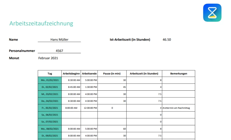 Excel Vorlage zur Auftragsverfolgung